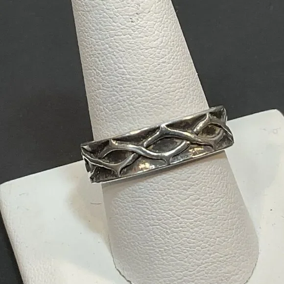 James Avery Crown of Thorns Ring Sz 10 Sterling Silver Retired Jesus Religious - Picture 9 of 10